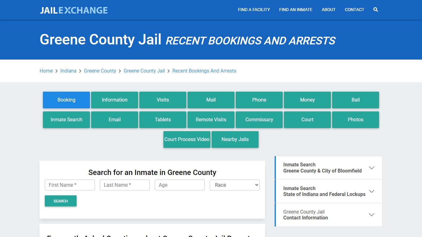 Greene County Jail Recent Bookings And Arrests - Jail Exchange