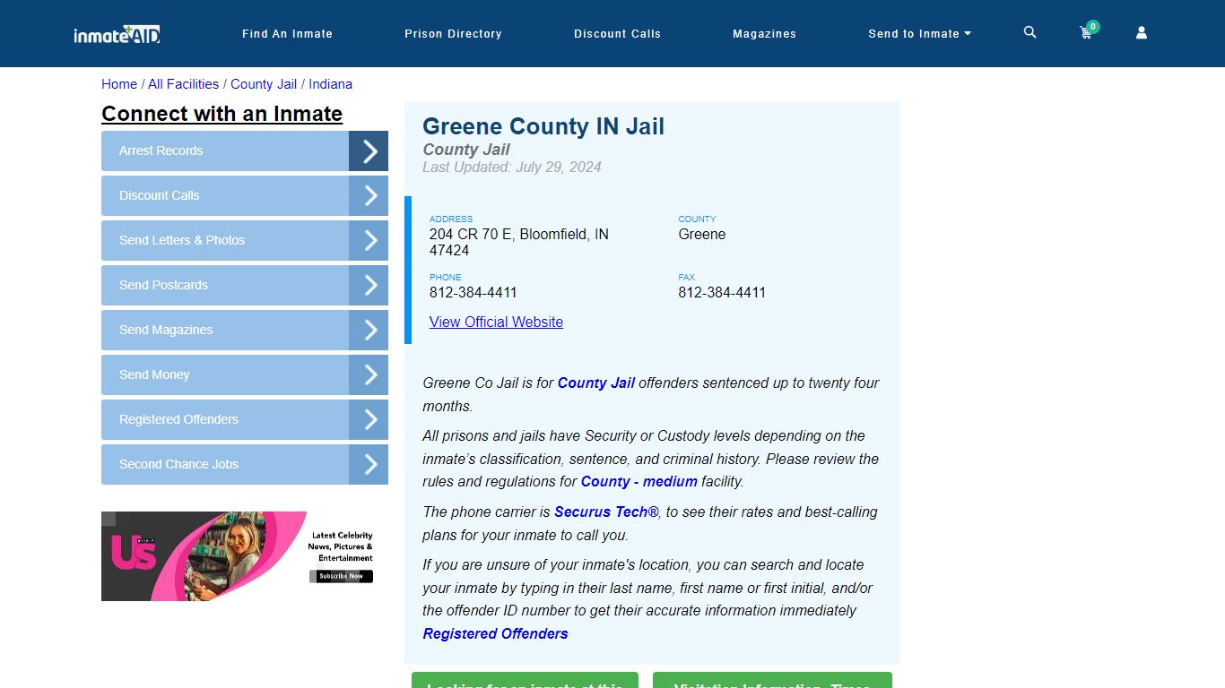 Greene County IN Jail - Inmate Locator